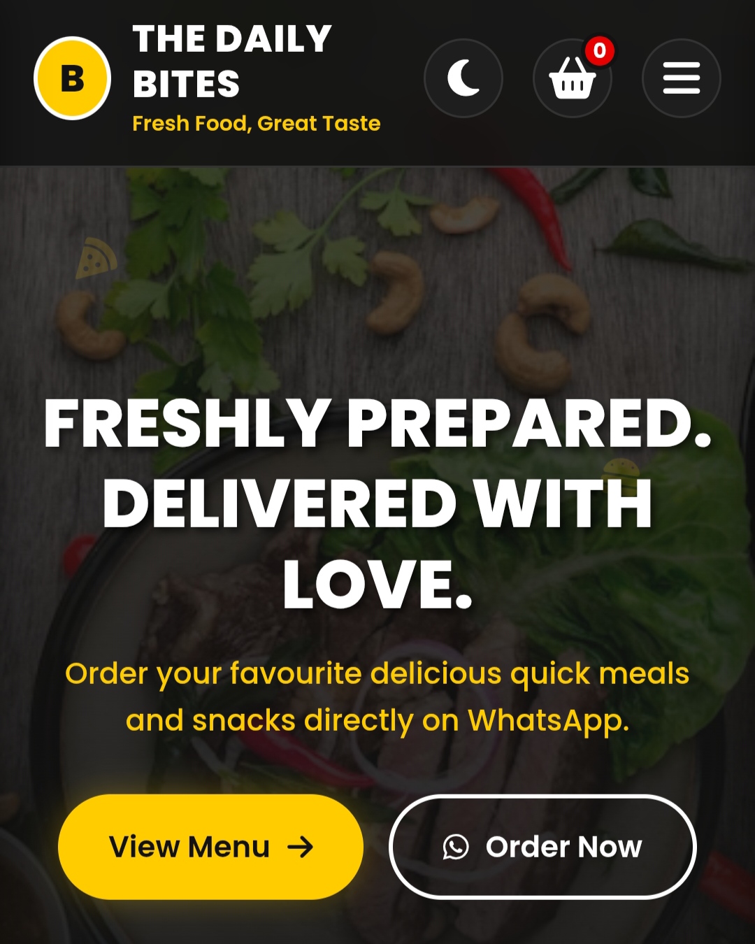 Daily Bites Restaurant Website designed by Hanzu Studio Gorakhpur
